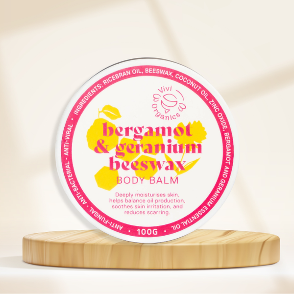 Vivi Organics Bergamot, Geranium & Zinc Oxide Beeswax Body Balm